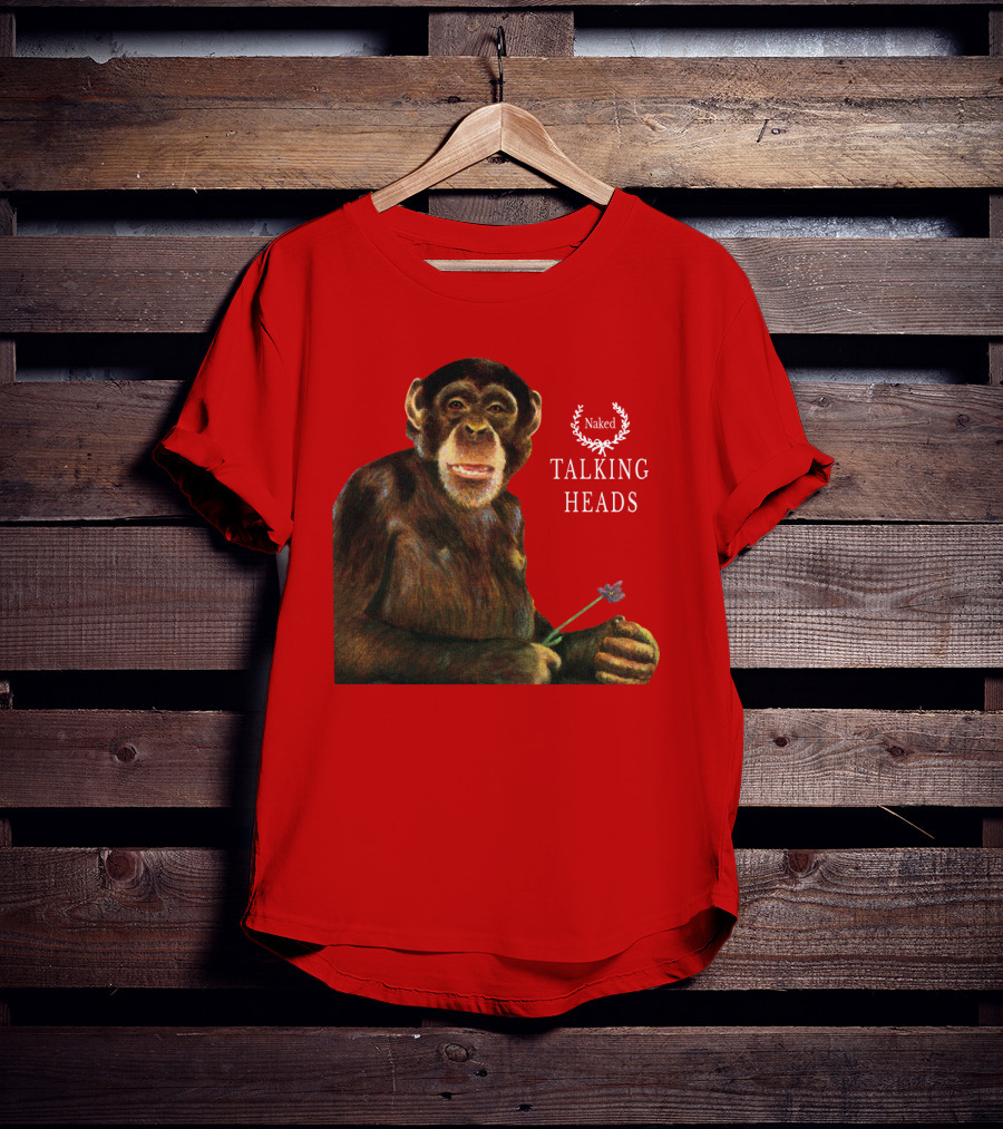 Naked Talking Heads Nothing But Flowers Monkey Holding Flower T-Shirt