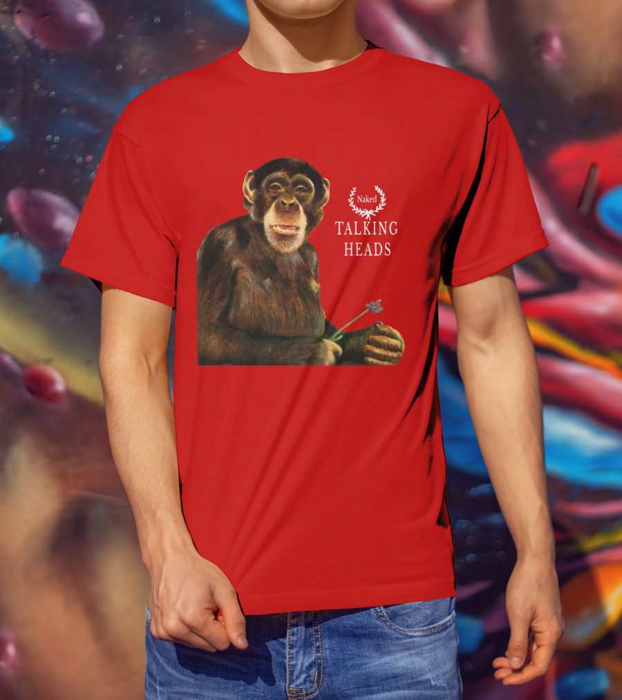 Naked Talking Heads Nothing But Flowers Monkey Holding Flower T-Shirt