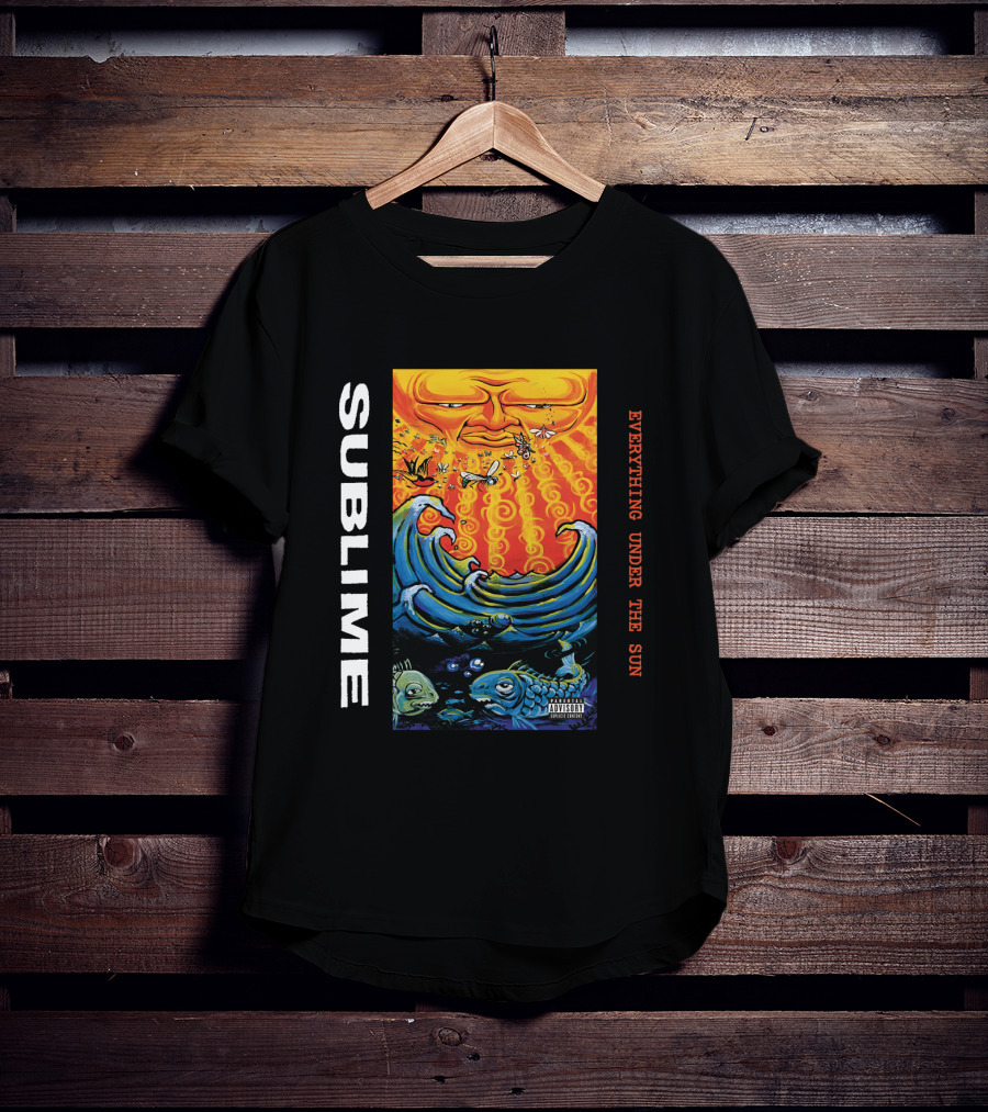 Sublime Everything Under The Sun Waves And Fish Artwork T-Shirt