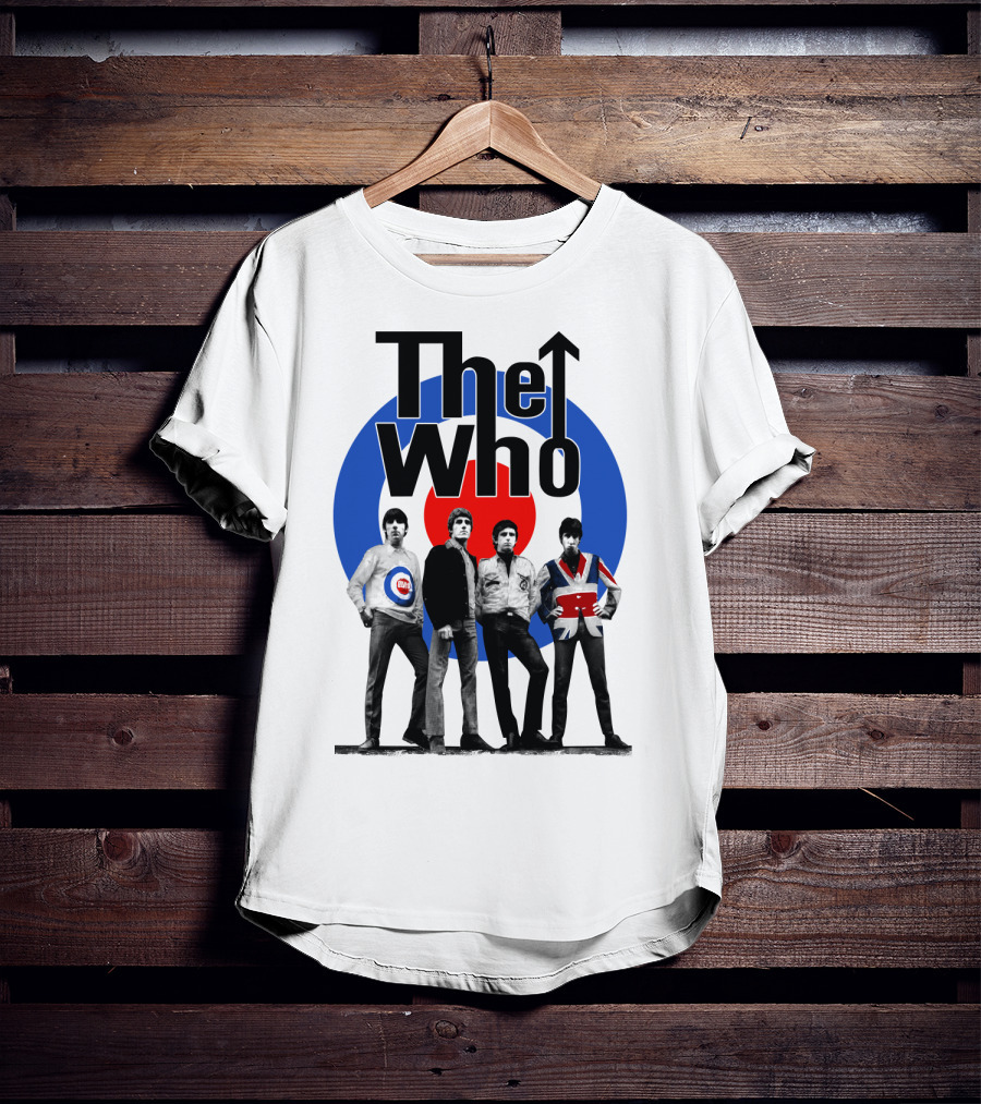 The Who Band Members With British Mod Target T-Shirt