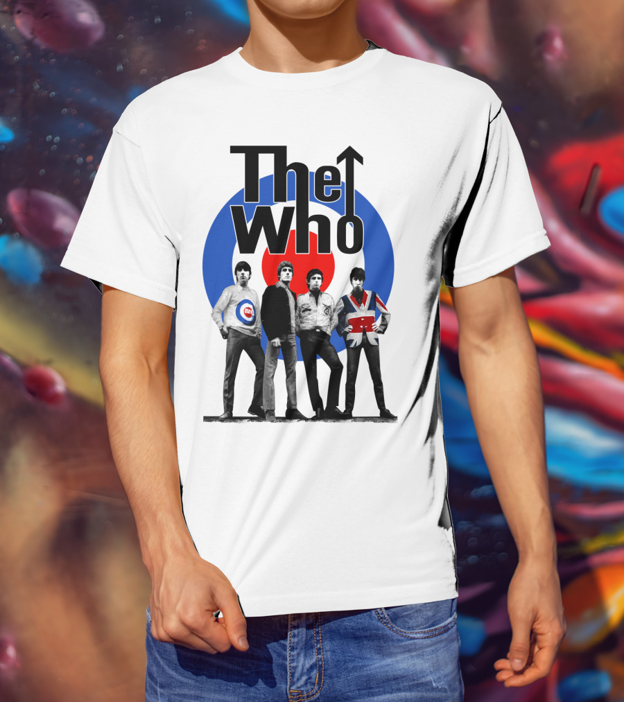 The Who Band Members With British Mod Target T-Shirt