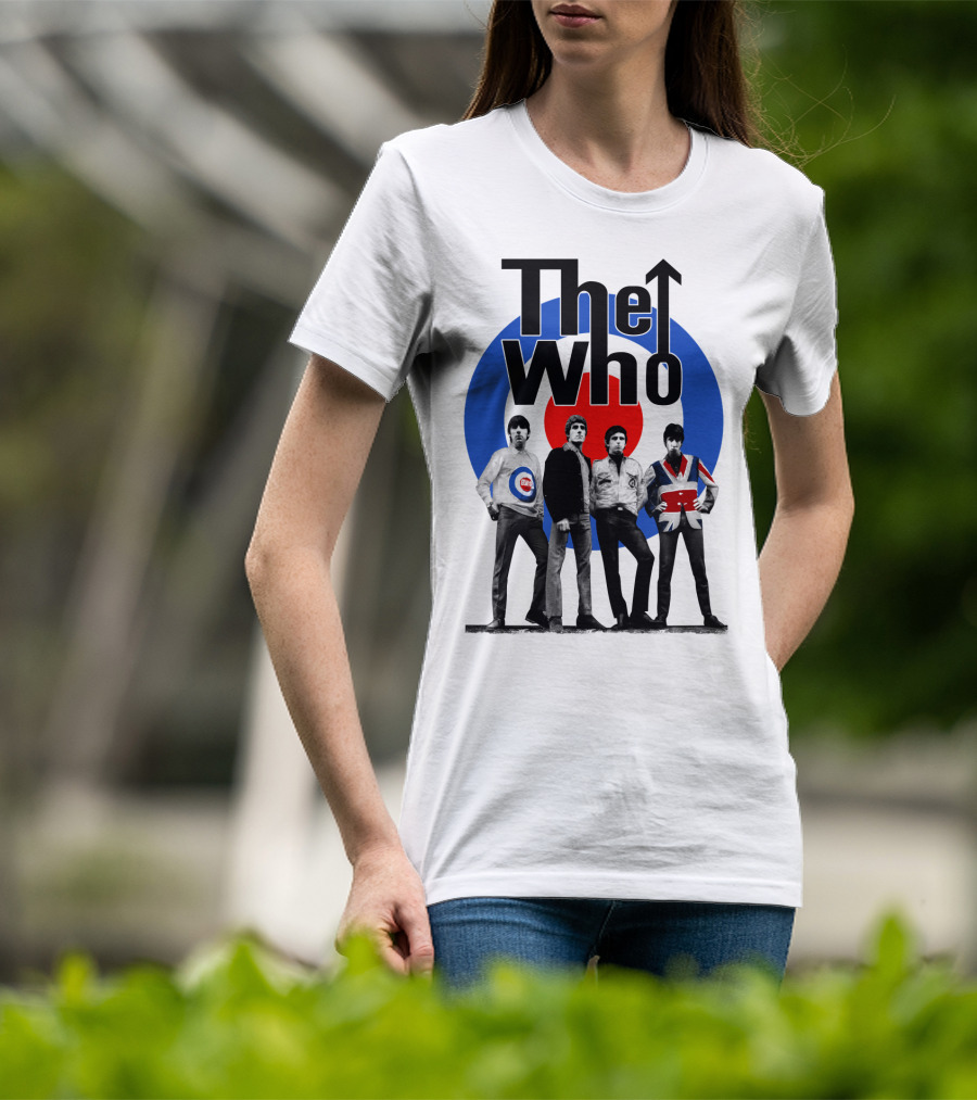 The Who Band Members With British Mod Target T-Shirt