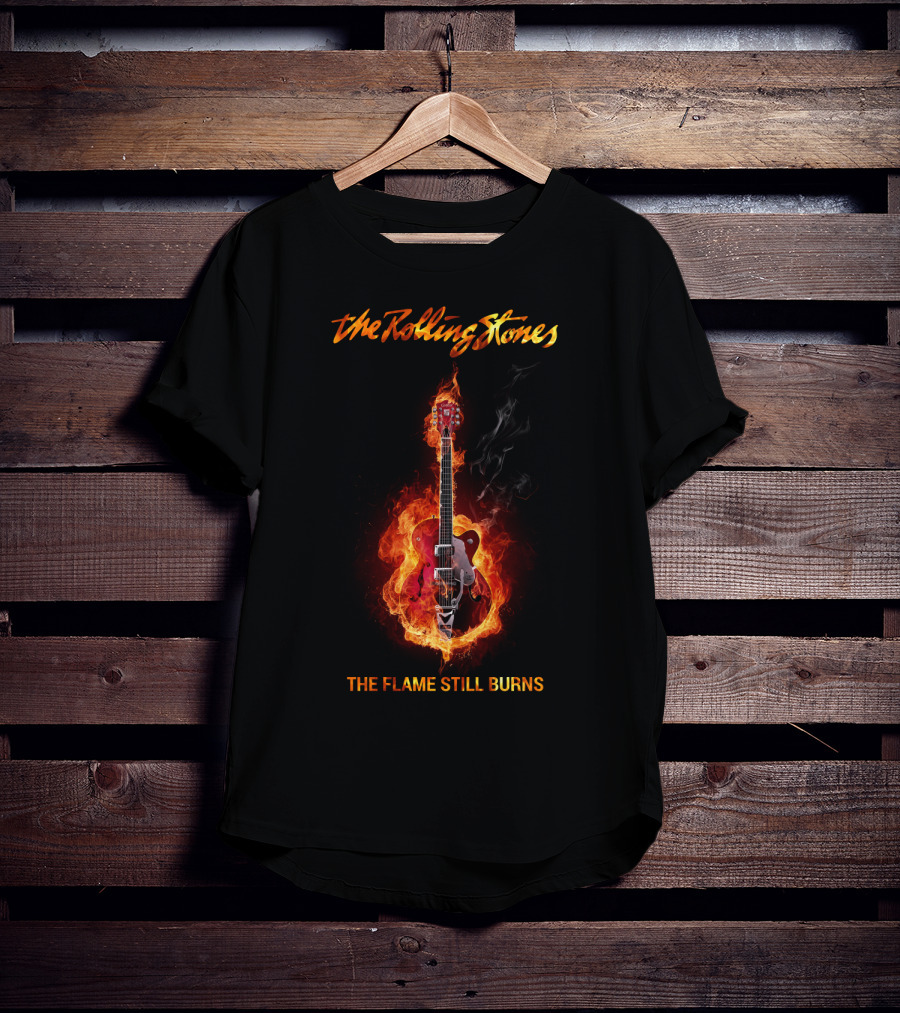The Rolling Stones The Flame Still Burns Fiery Guitar T-Shirt