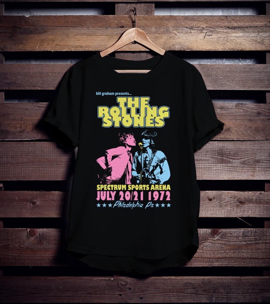 Bill Graham Presents The Rolling Stones Spectrum Sports Arena July 20 21 1972 Philadelphia Pa T-Shirt