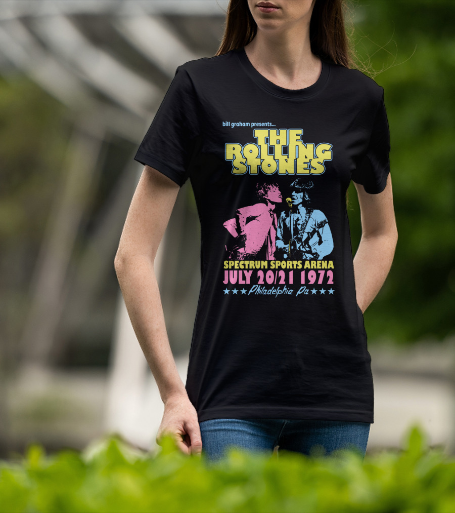 Bill Graham Presents The Rolling Stones Spectrum Sports Arena July 20 21 1972 Philadelphia Pa T-Shirt