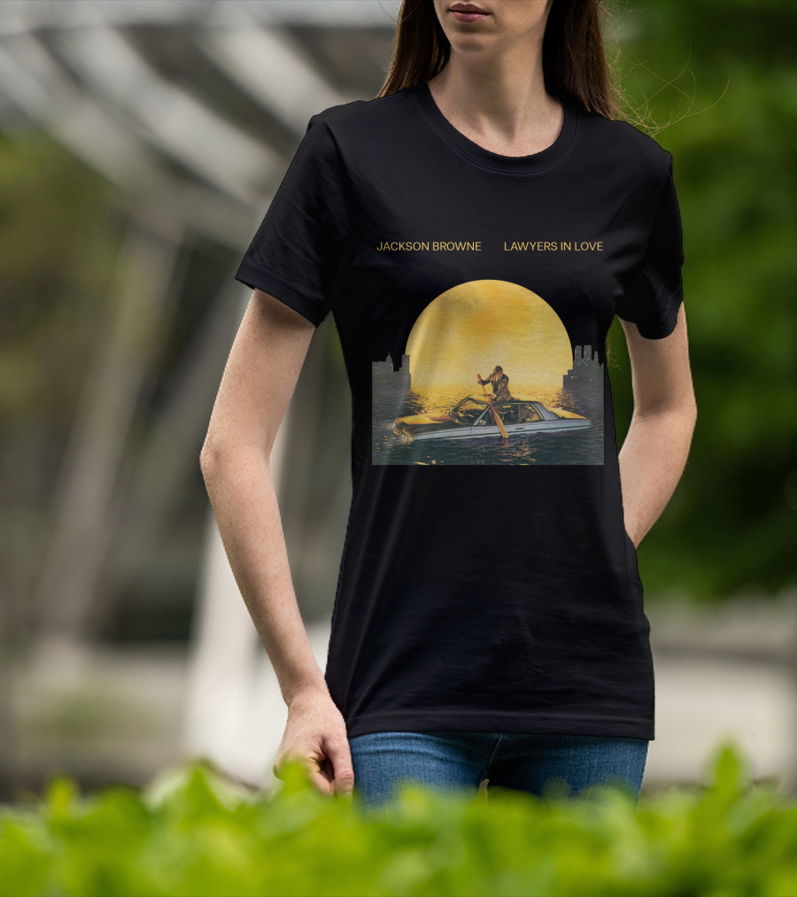 Jackson Browne Lawyers In Love Car And Moon Scene T-Shirt