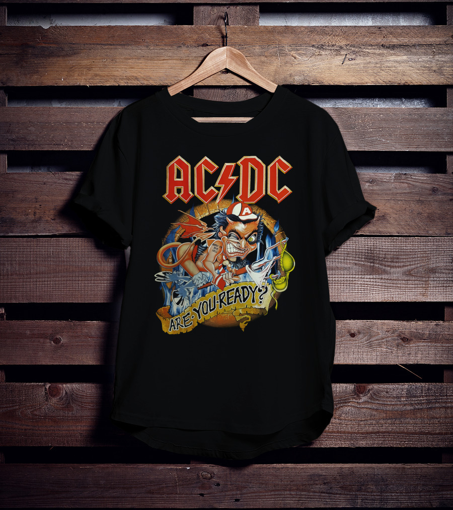 Acdc Are You Ready? Mailed Comic Character T-Shirt