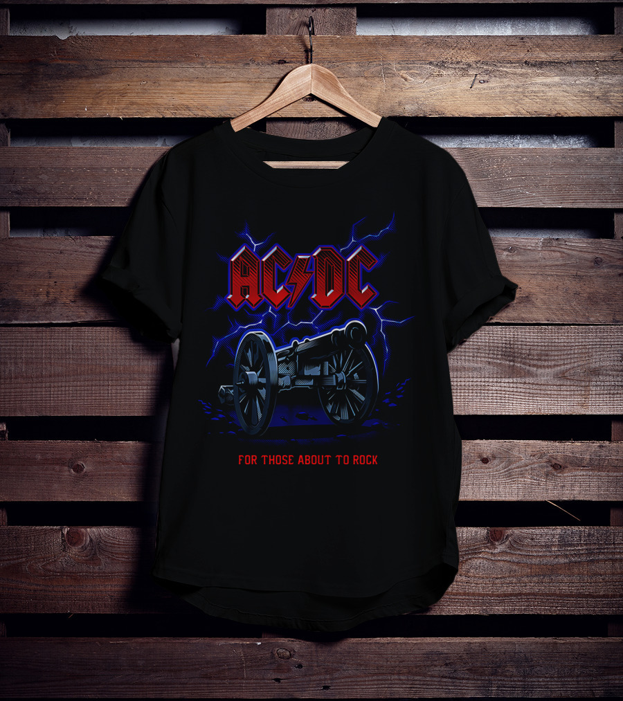 Acdc For Those About To Rock Cannon And Lightning T-Shirt