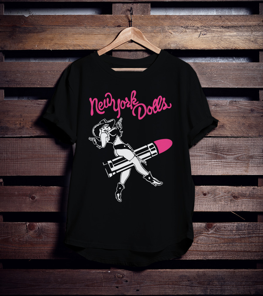 New York Dolls Cowgirl On Lipstick Rocket T-Shirt