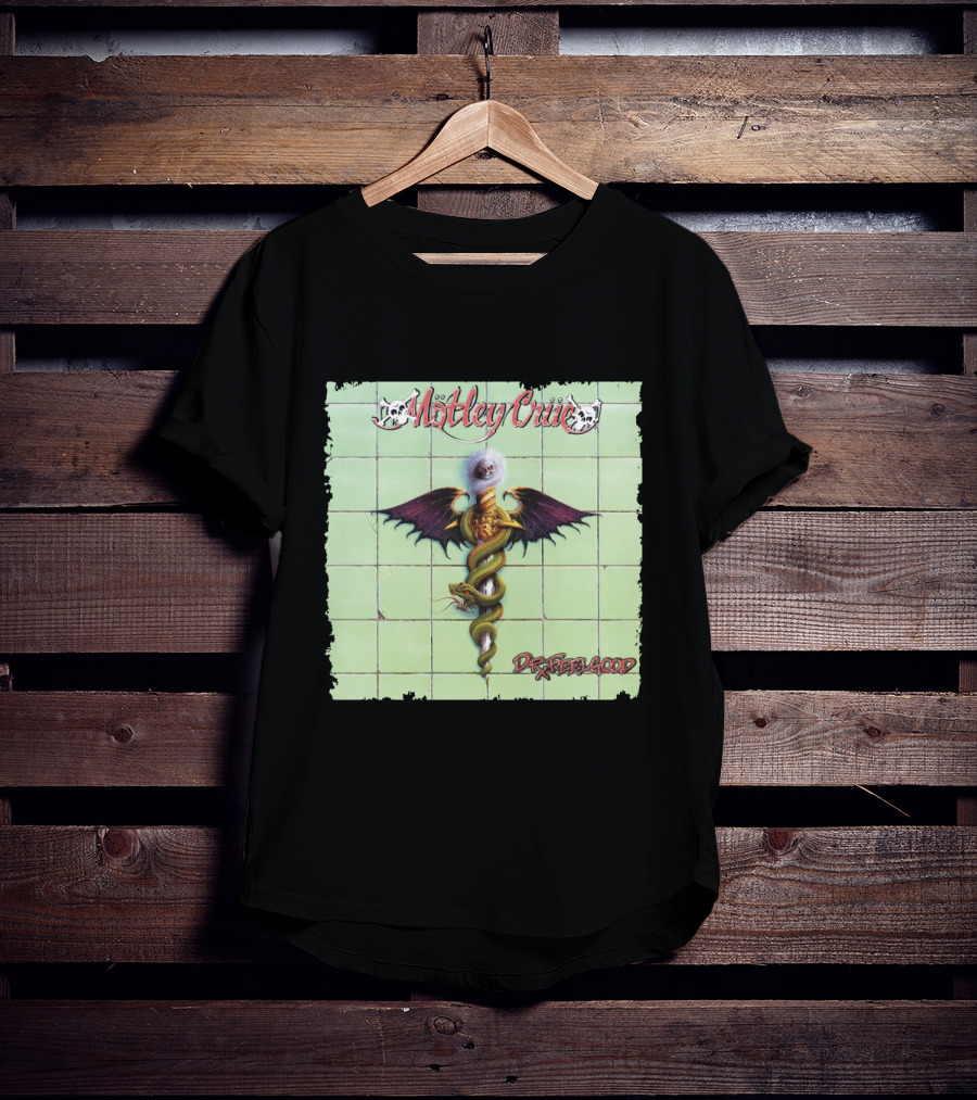 Mötley Crüe Dr. Feelgood Winged Caduceus Snake T-Shirt