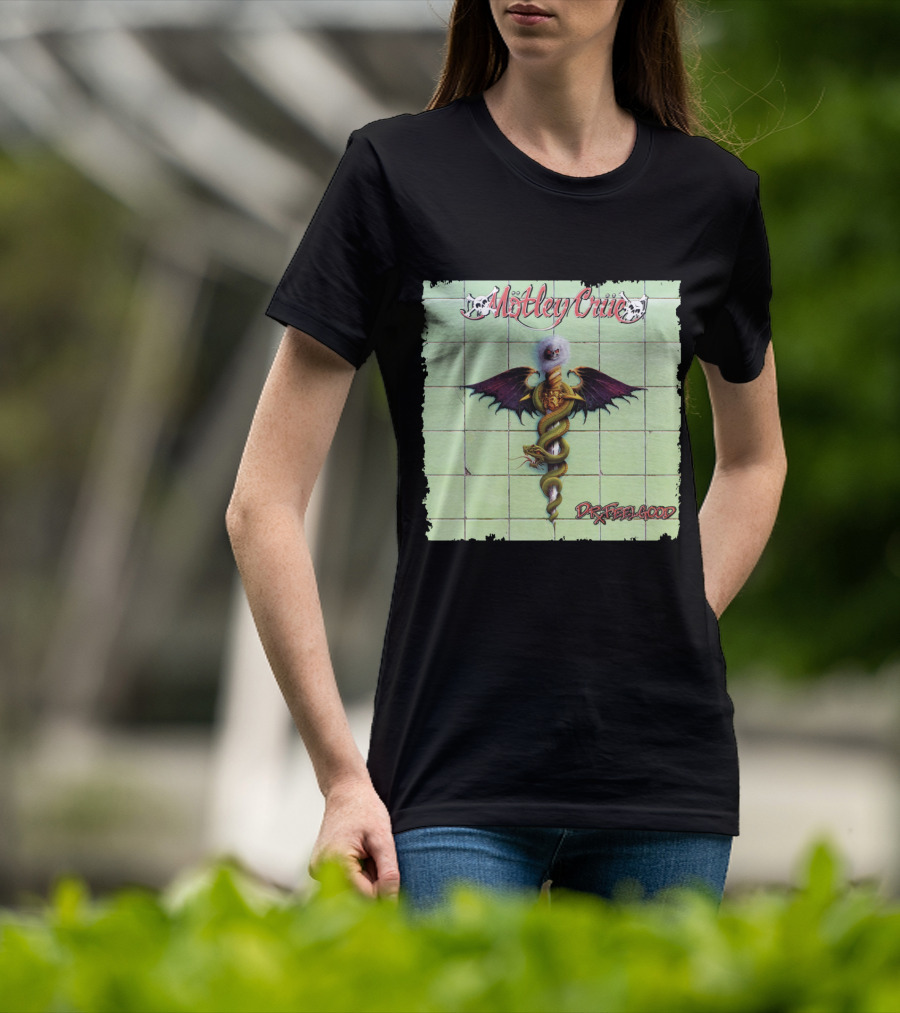 Mötley Crüe Dr. Feelgood Winged Caduceus Snake T-Shirt