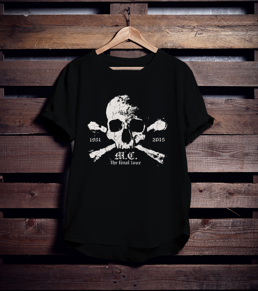 M.c. 1981 2015 The Final Tour Skull And Crossbones T-Shirt