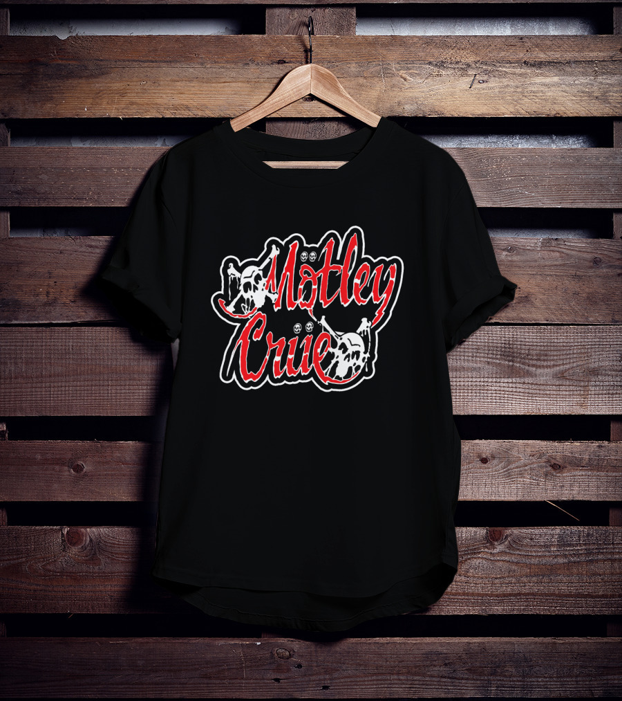 Mötley Crüe Skull Logo With Red And Black T-Shirt
