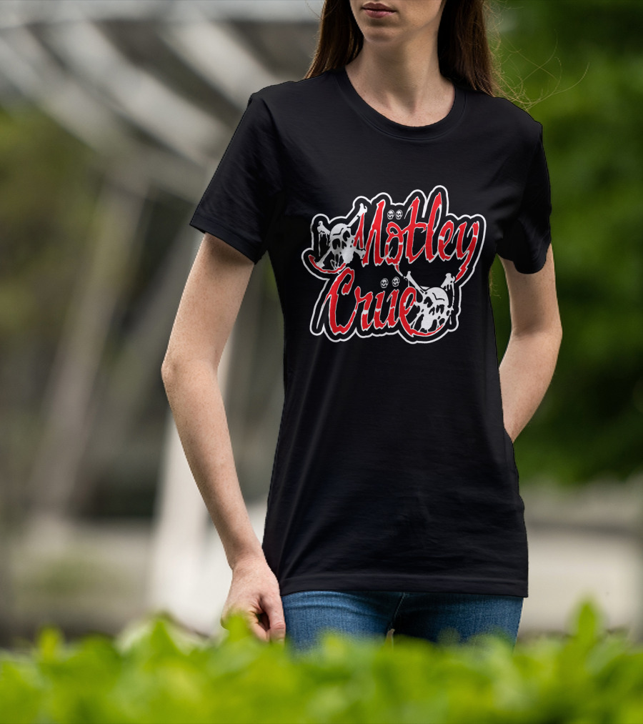 Mötley Crüe Skull Logo With Red And Black T-Shirt