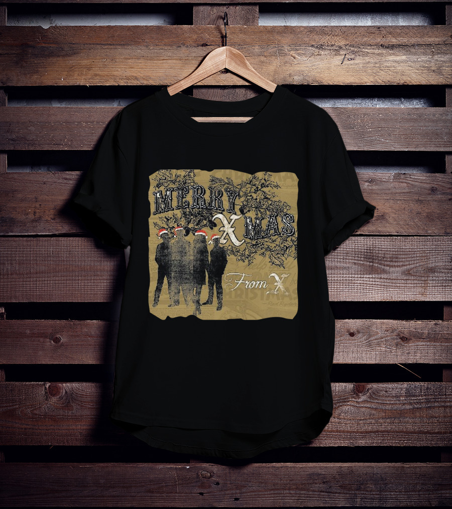 Merry Xmas From X Santa Hat Silhouettes T-Shirt
