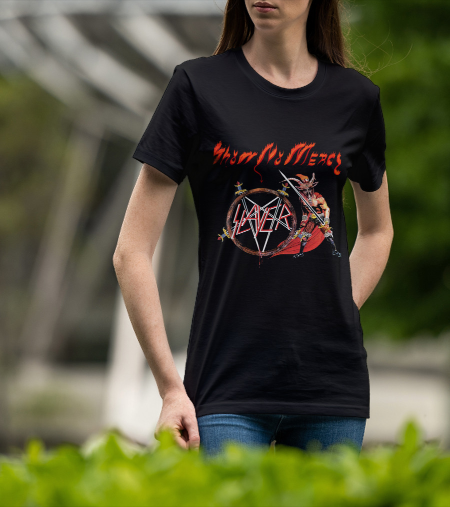 Slayer Show No Mercy Pentagram Sword Demon Icon T-Shirt