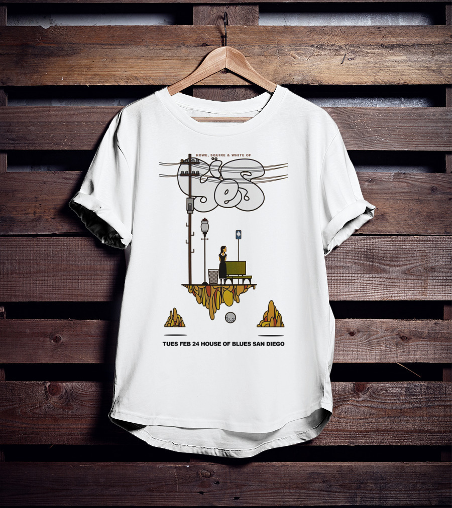Howe Squire White Of Yes Tues Feb 24 House Of Blues San Diego T-Shirt