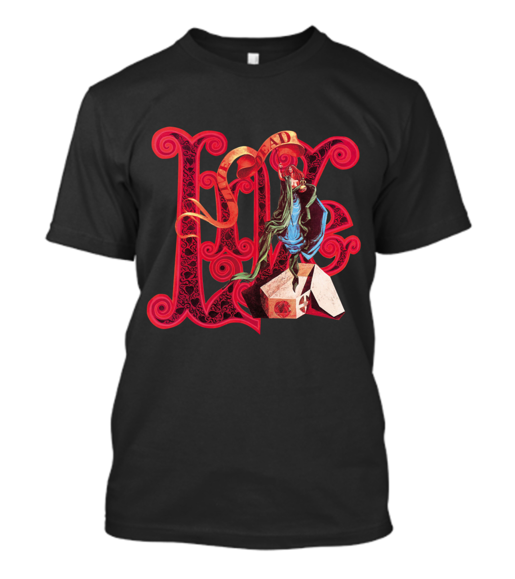 Grateful Dead Love Skeleton Roses Artistic T-Shirt