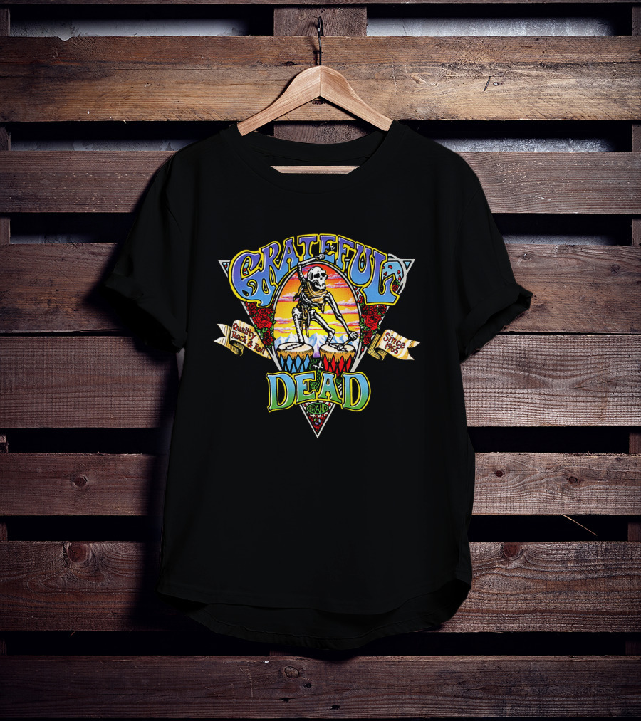 Grateful Dead Quality Rock And Roll Since 1965 Skeleton And Drums T-Shirt