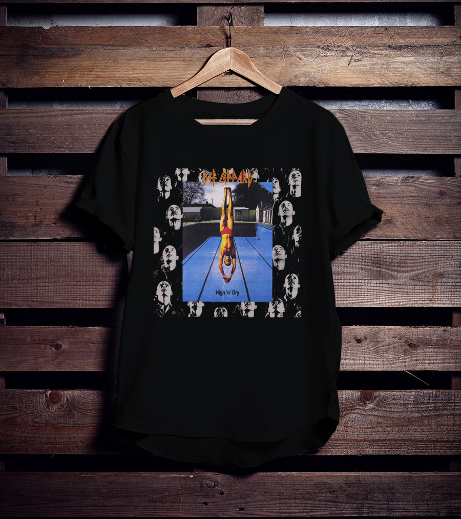 Def Leppard High 'N' Dry Diving Board Collage T-Shirt
