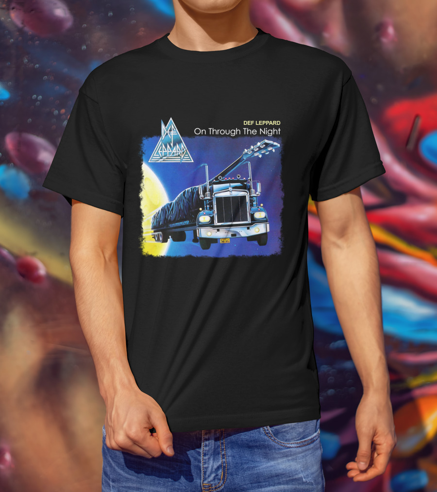 Def Leppard On Through The Night Truck And Moon T-Shirt