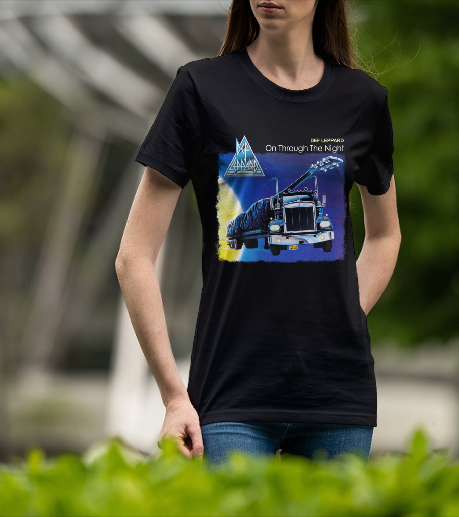 Def Leppard On Through The Night Truck And Moon T-Shirt