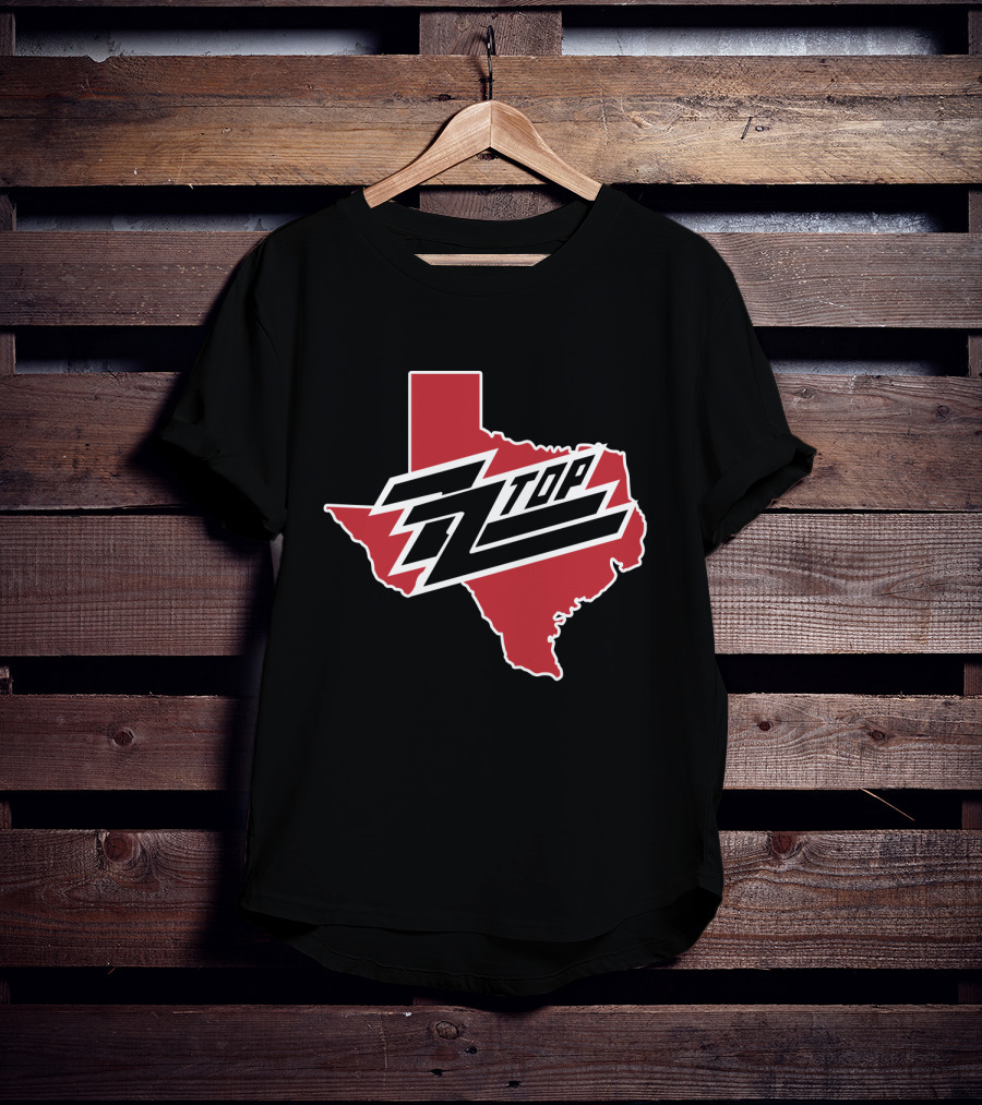 Zz Top Texas Red State Map T-Shirt
