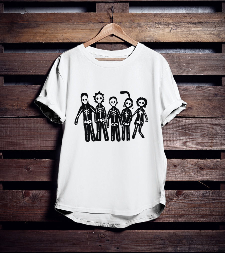 Mf 26 Skeleton Band Stick Figure Art T-Shirt