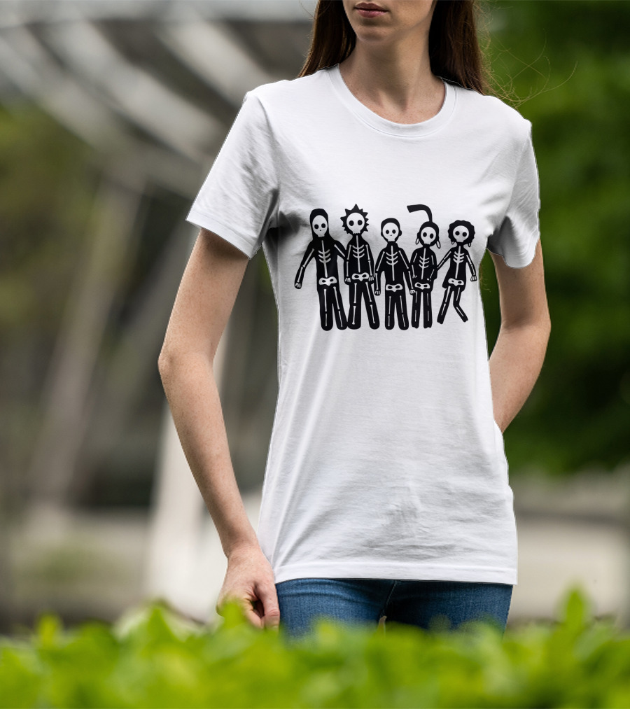 Mf 26 Skeleton Band Stick Figure Art T-Shirt