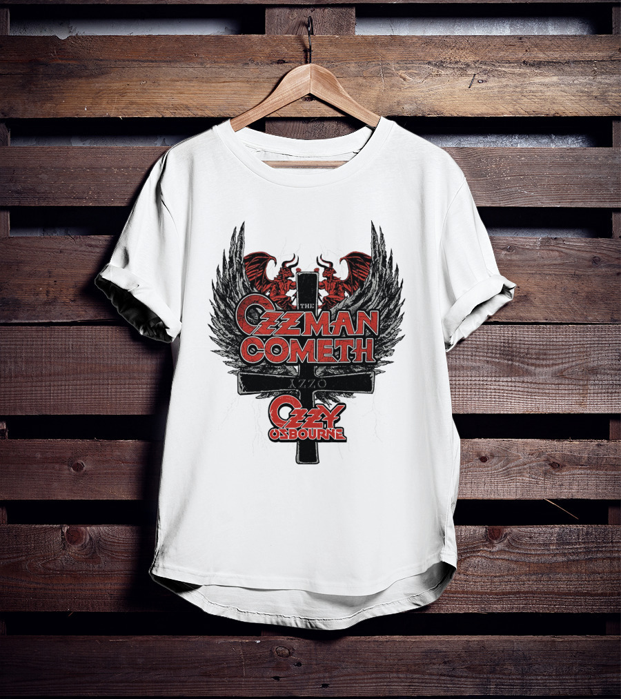 The Ozzman Cometh Ozzy Osbourne Oz 18 Winged Cross T-Shirt