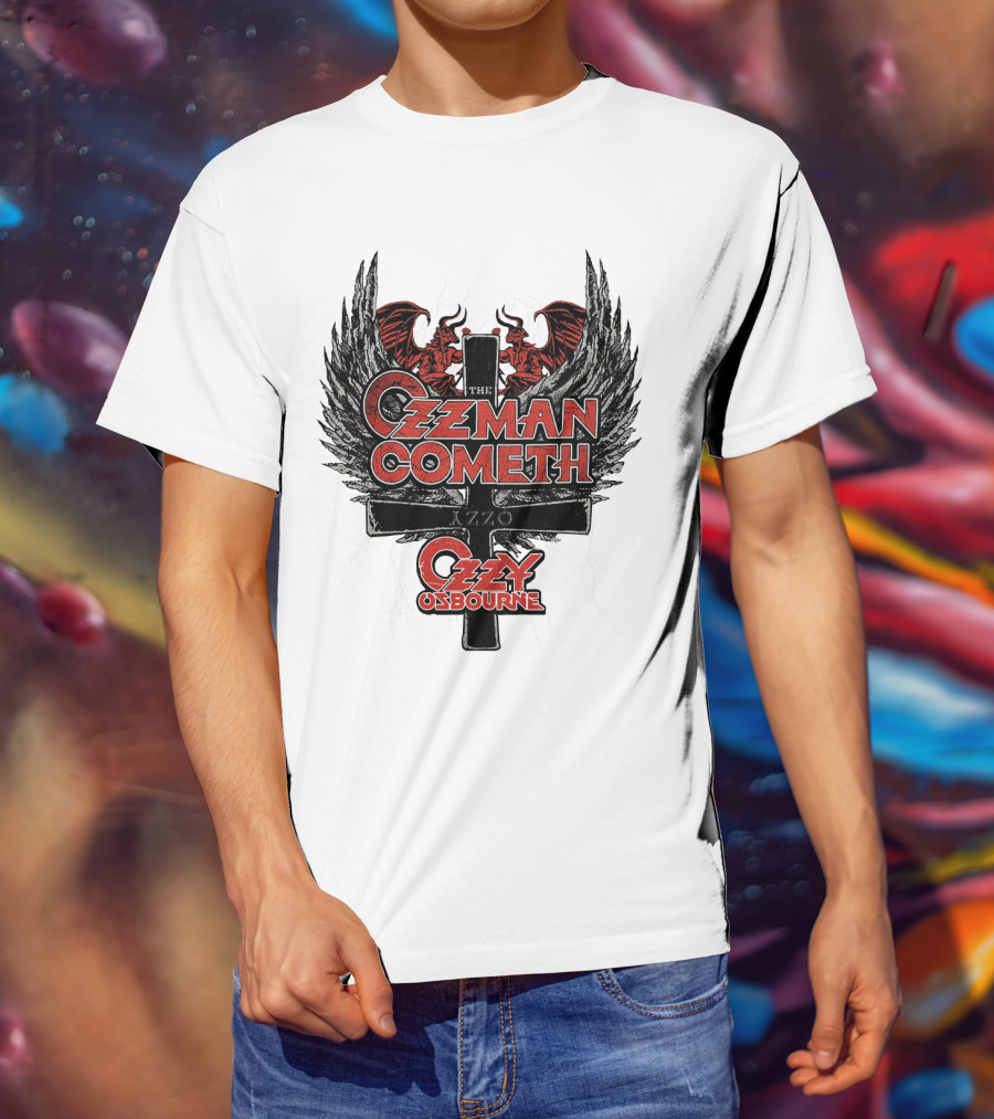 The Ozzman Cometh Ozzy Osbourne Oz 18 Winged Cross T-Shirt