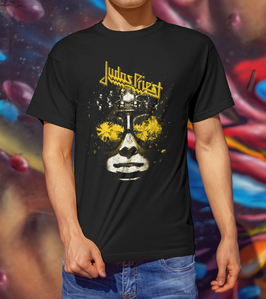 Judas Priest Metal Sunglasses Face Artwork T-Shirt