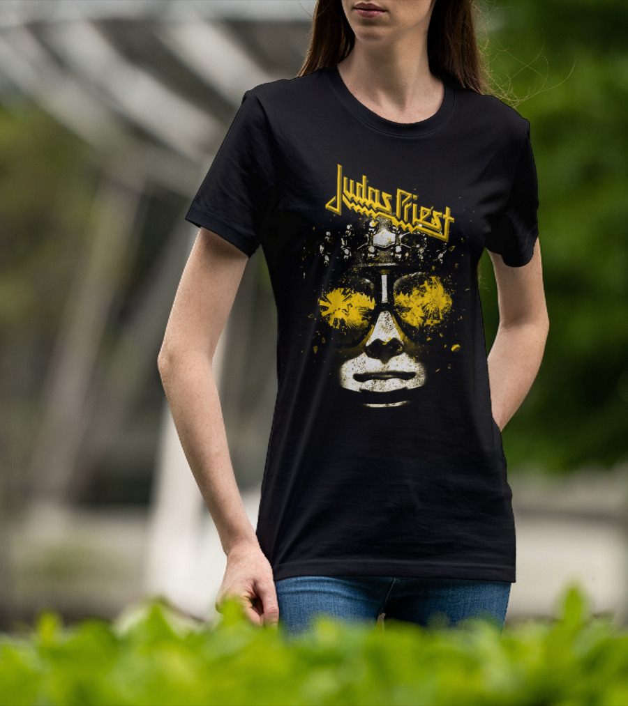 Judas Priest Metal Sunglasses Face Artwork T-Shirt
