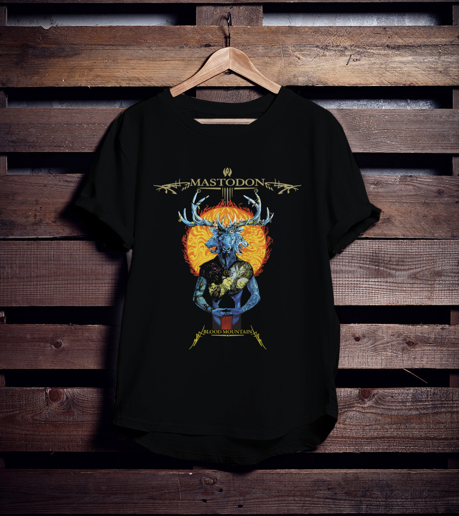 Mastodon Blood Mountain Stag Creature Art T-Shirt