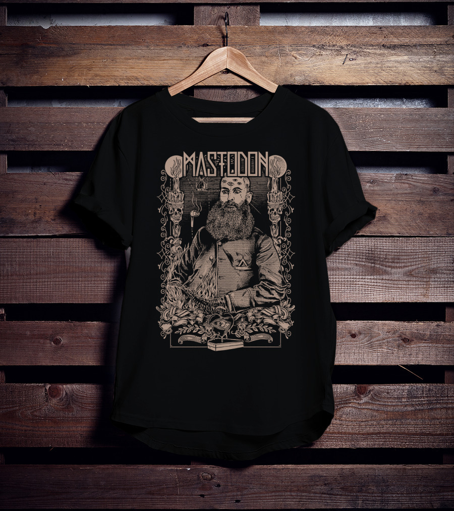 Mastodon Occult Bearded Figure With Candles And Skull T-Shirt