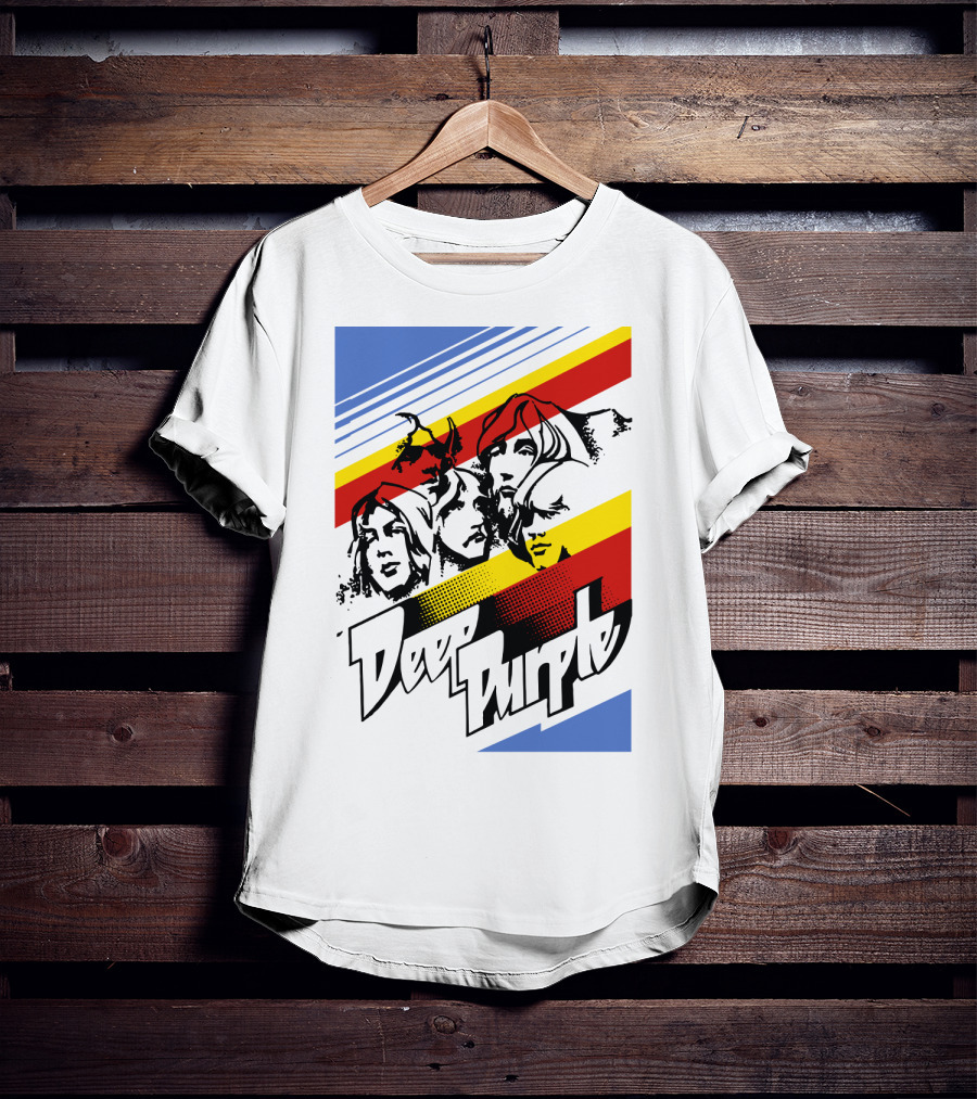 Deep Purple Band Retro Stripes T-Shirt