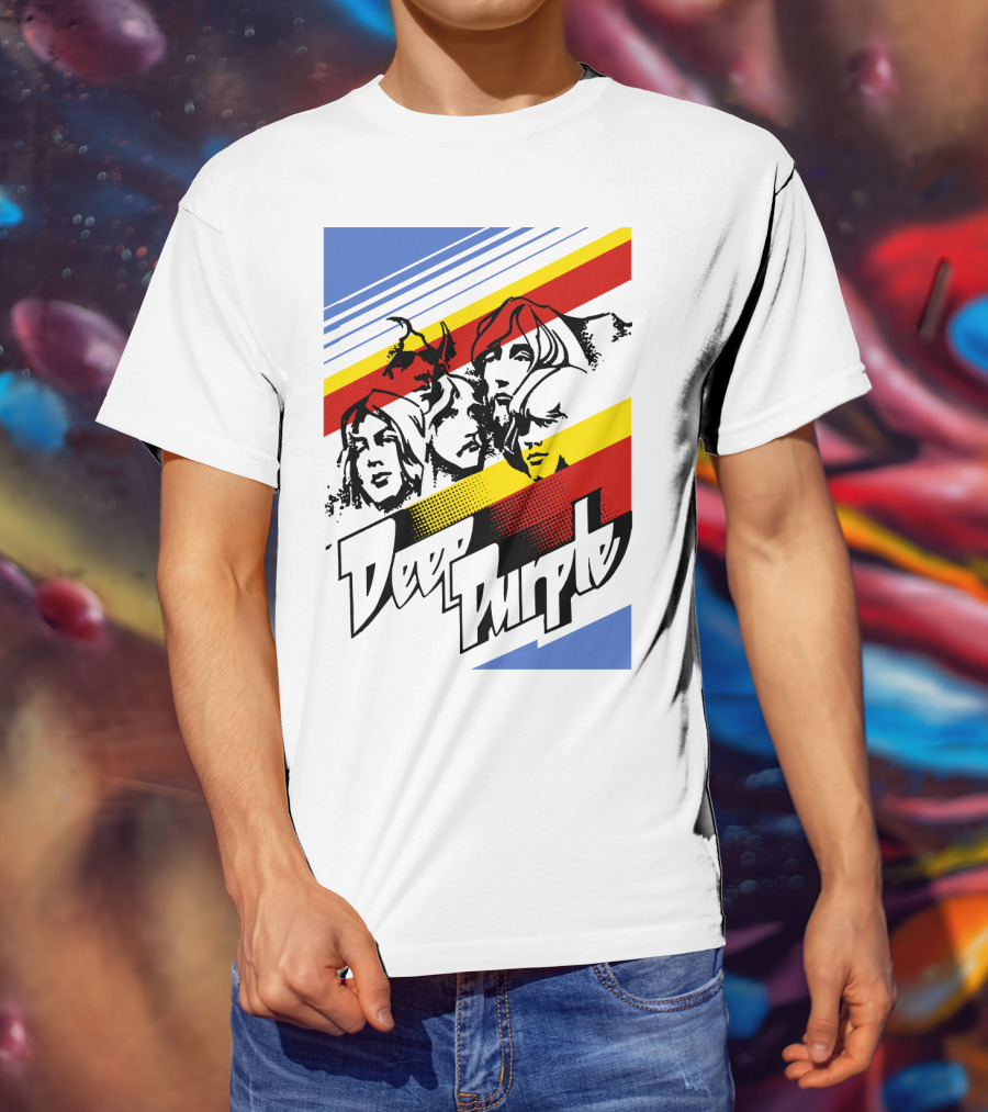 Deep Purple Band Retro Stripes T-Shirt