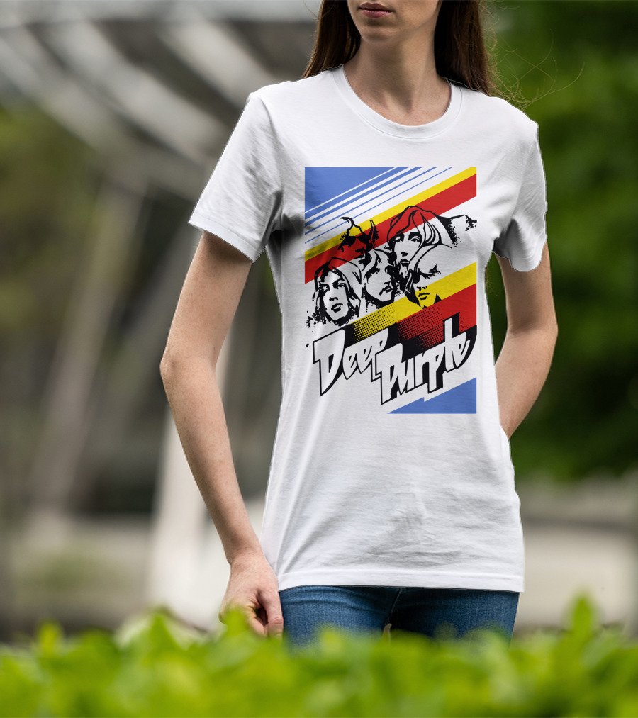 Deep Purple Band Retro Stripes T-Shirt
