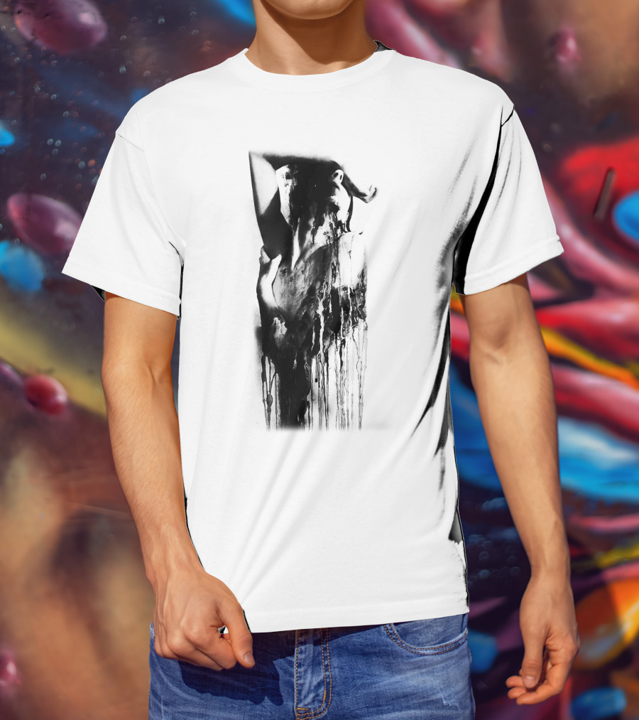 Inked Abstract Monochrome Figure T-Shirt