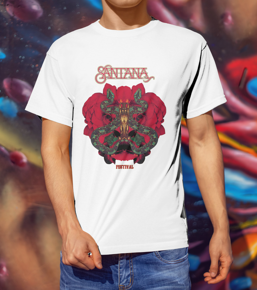 Santana Festival Snake And Rose T-Shirt