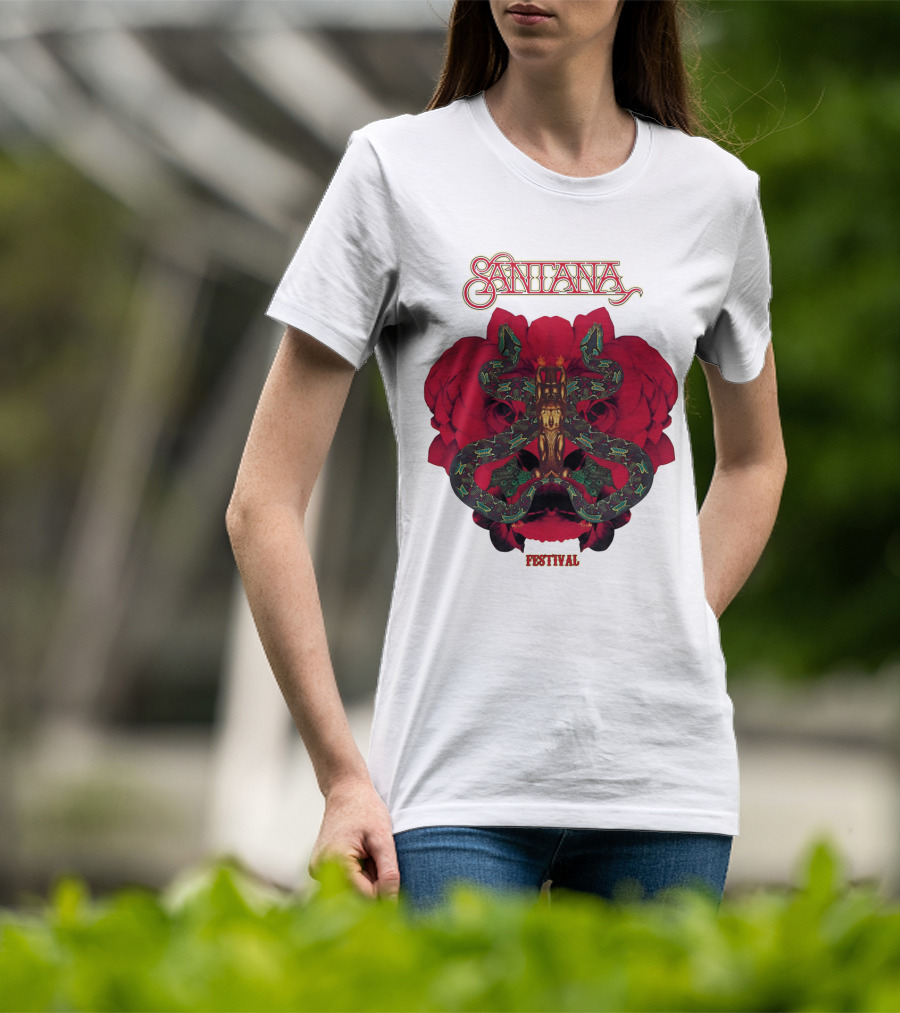Santana Festival Snake And Rose T-Shirt