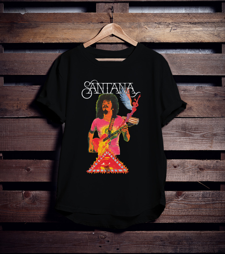 Santana Guitar Art With Angel And Pyramid T-Shirt
