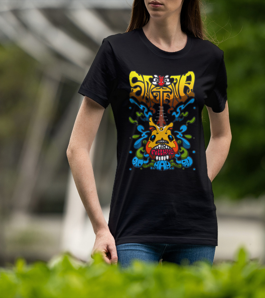 Santana The Fillmore 1968 Psychedelic Guitar Art T-Shirt