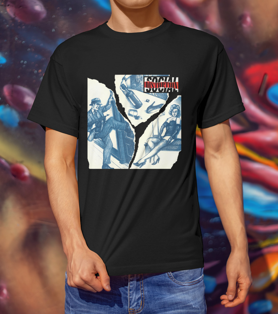 Social Distortion Gangster And Femme Fatale Vintage Scene T-Shirt