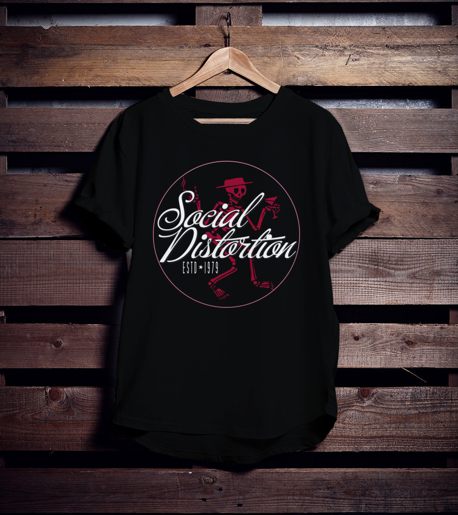 Social Distortion Estd 1979 Skeleton With Cocktail And Cigarette T-Shirt