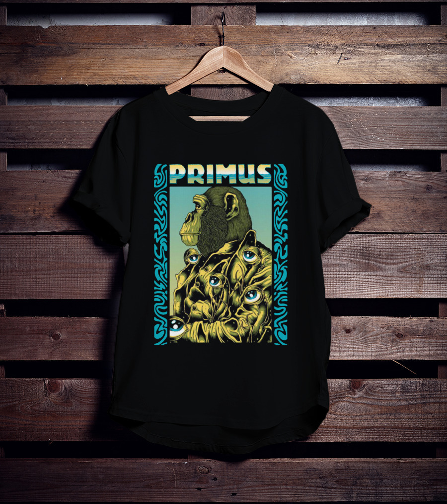 Primus Surreal Ape With Hypnotic Eyes In Psychedelic Art Style T-Shirt