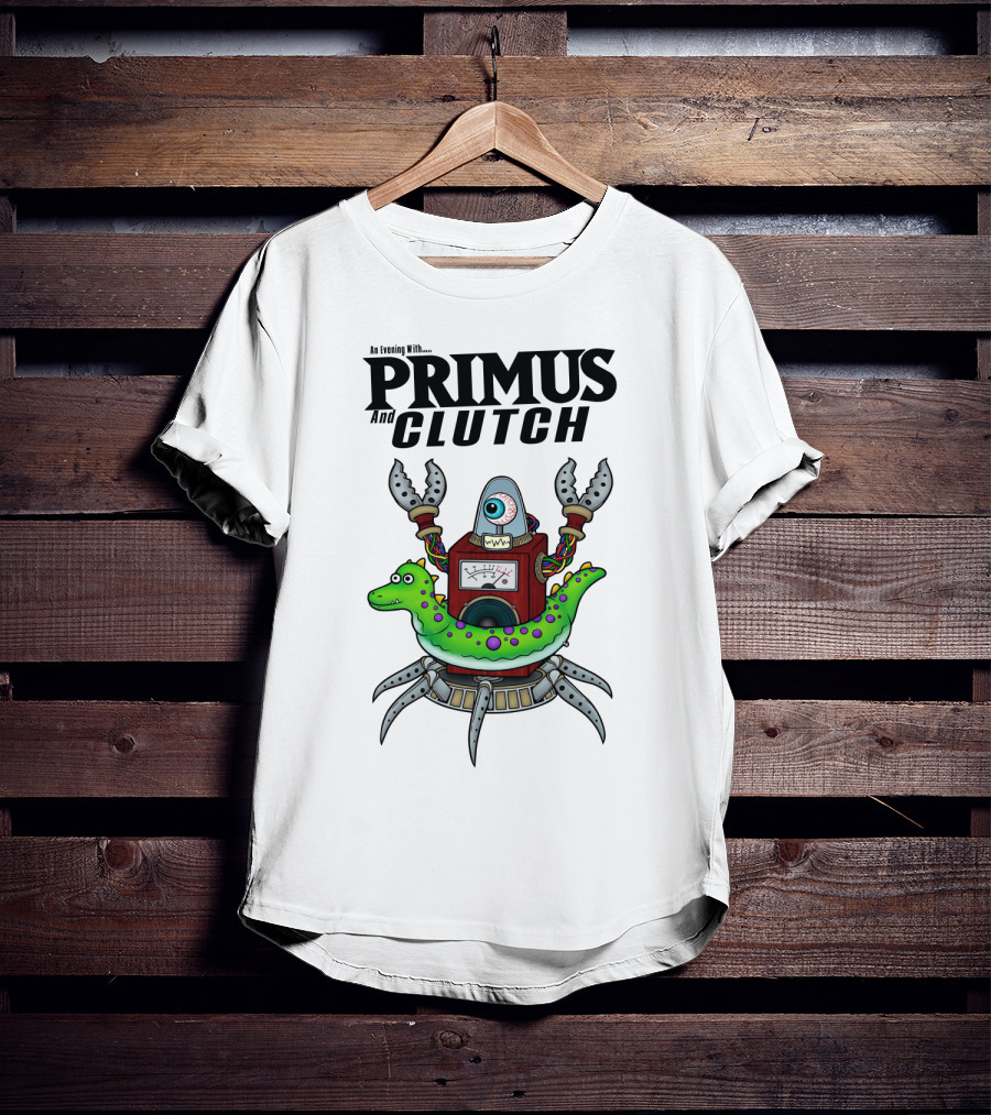 An Evening With Primus And Clutch Alien Robot T-Shirt