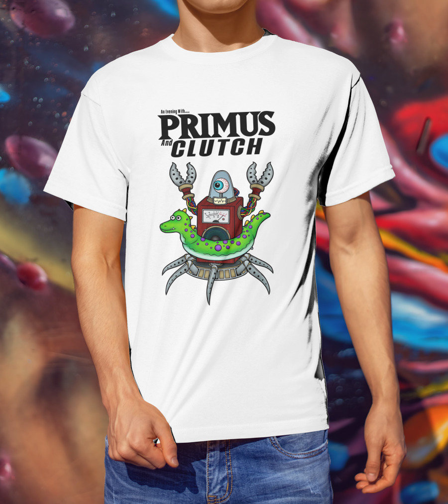 An Evening With Primus And Clutch Alien Robot T-Shirt