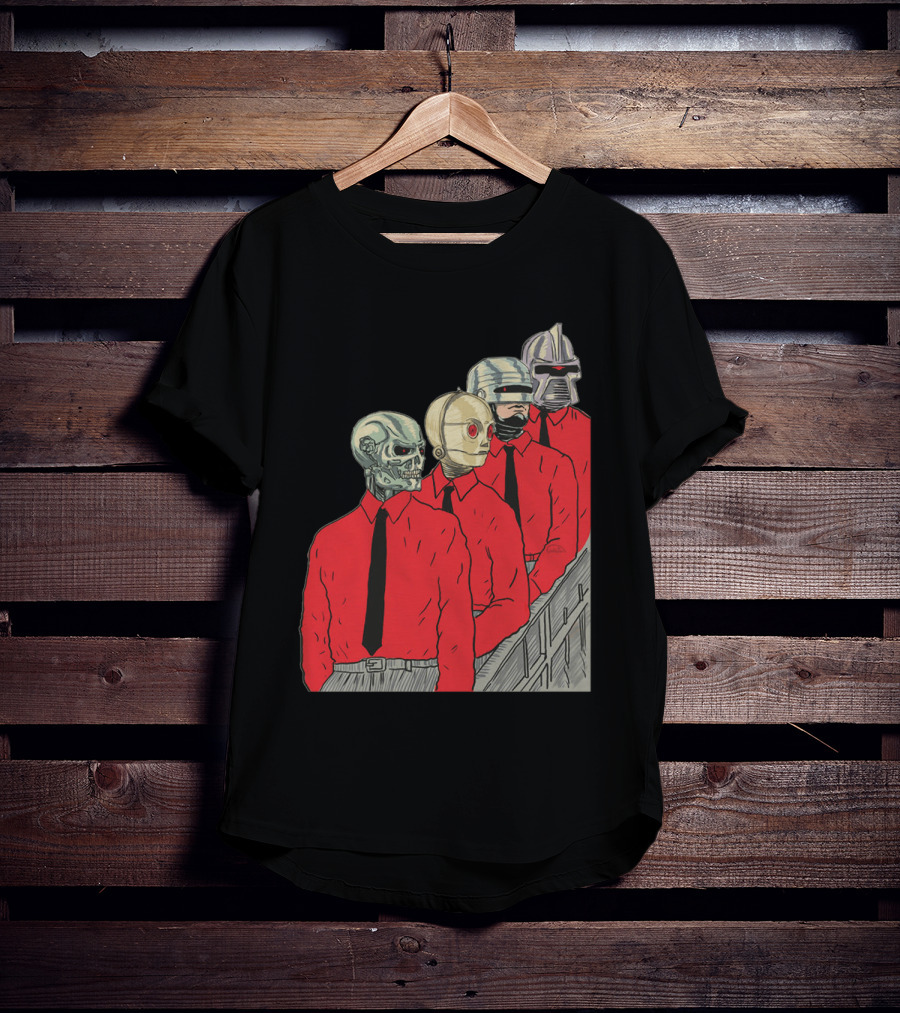Robots In Red Shirts Black Ties T-Shirt