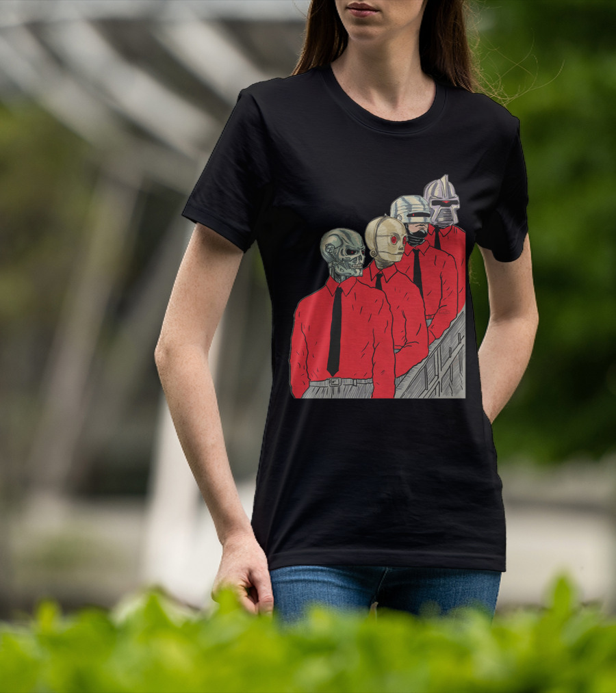 Robots In Red Shirts Black Ties T-Shirt